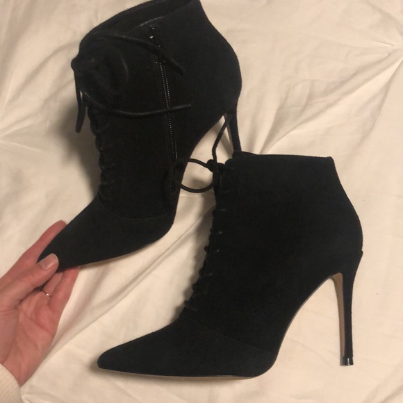 Something Navy lace up black booties, size 6. - Picture 8 of 8